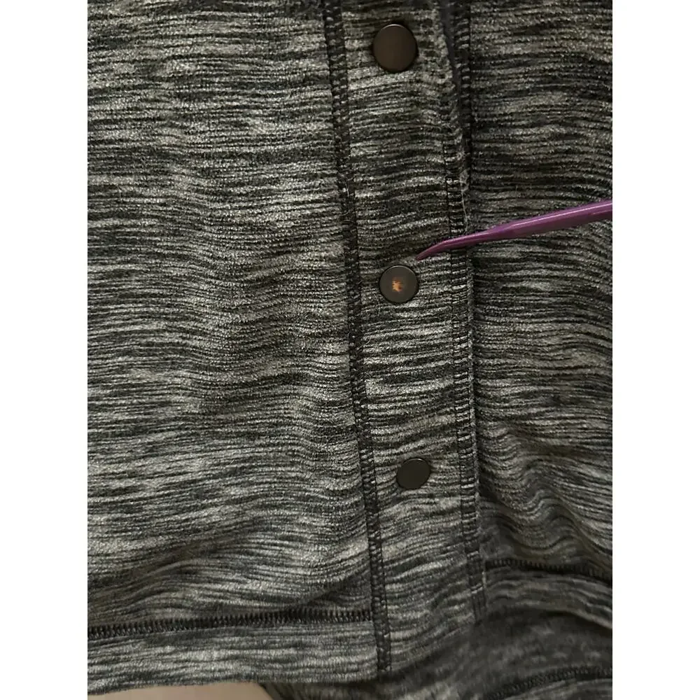 Mountain Hardwear Womens Fleece Hoodie Jacket Snap Buttons Heather Gray Large - Picture 10 of 11